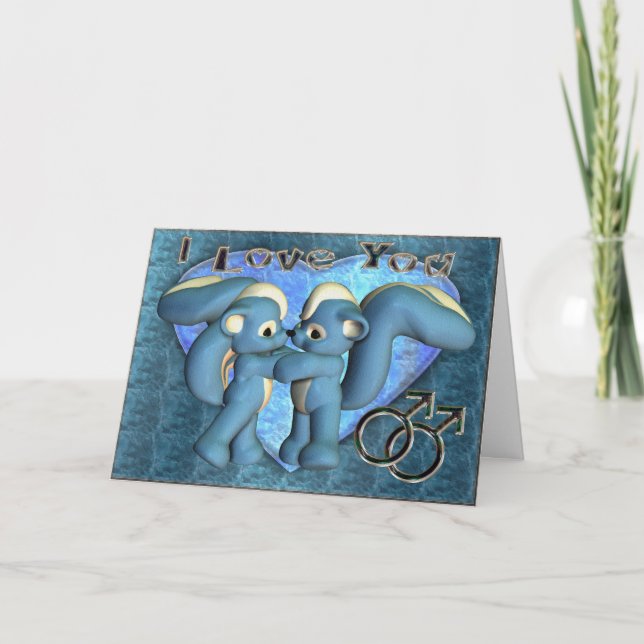 Carte Saint Valentin, gay, Heureuse Sainte-Valenti (Devant)