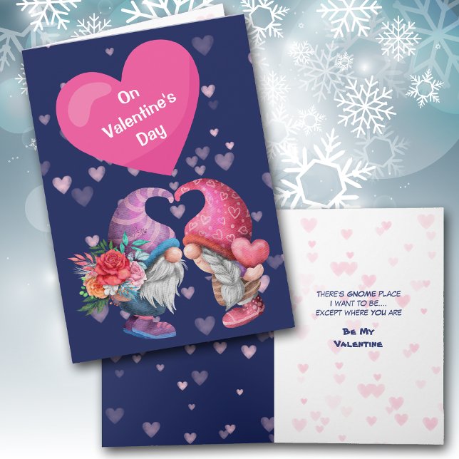 Carte Saint Valentin Gnome Love and Hearts (Créateur téléchargé)