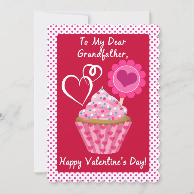 Carte Saint Valentin Grand-père Yummy Cupcake (Devant)