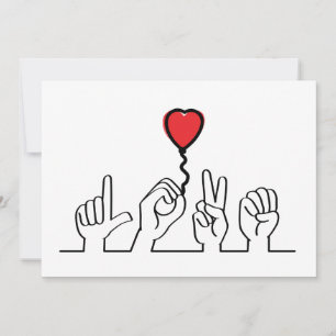 Carte Saint Valentin. Le sourd, l'éloge du langage gestu