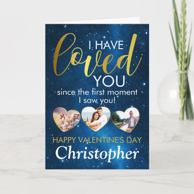 Carte Saint-Valentin Loved Photo Collage Heart Custom (Devant)