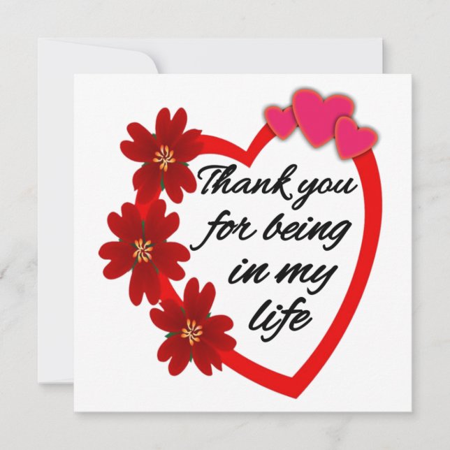 Carte Saint Valentin / Merci d'être dans ma vie (Devant)