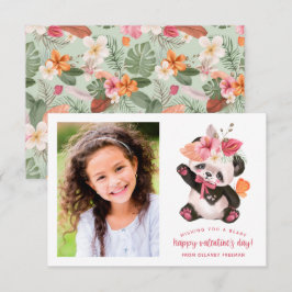 Carte Saint-Valentin Panda Tropical pour enfants P