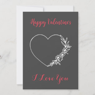 Carte Saint Valentin personnalisée Minimaliste mod