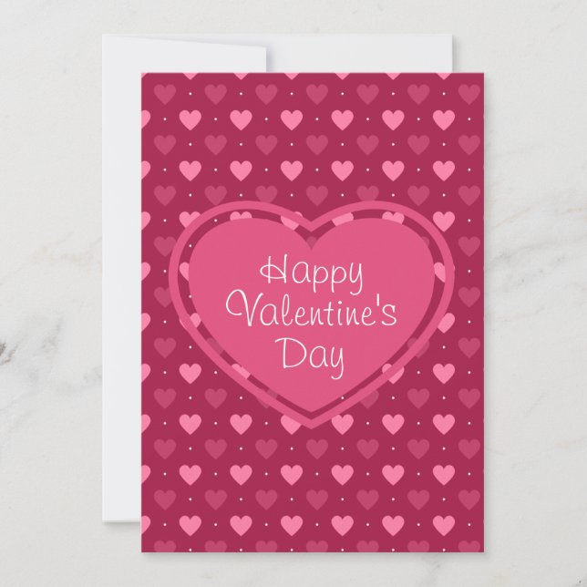 Carte Saint Valentin Pink & Red Hearts (Devant)