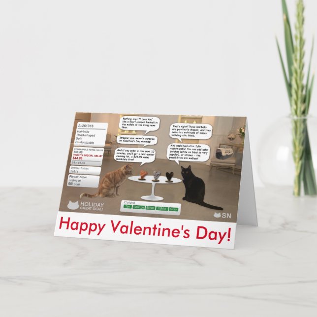 Carte Saint Valentin pour amoureux de les chats (Devant)