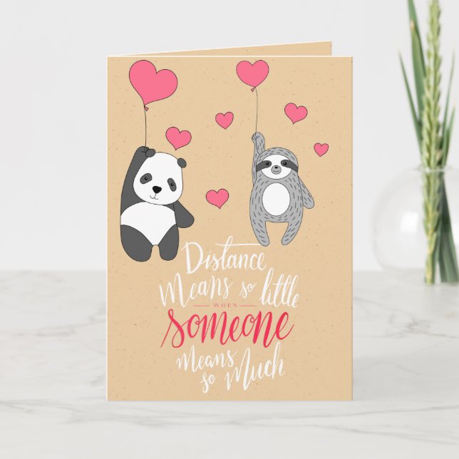Carte Saint Valentin pour animaux de distance soci (Devant)