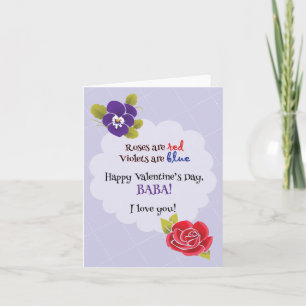 Carte Saint Valentin pour Baba