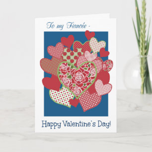 Carte Saint Valentin pour Fiancée, Coeurs, Rose