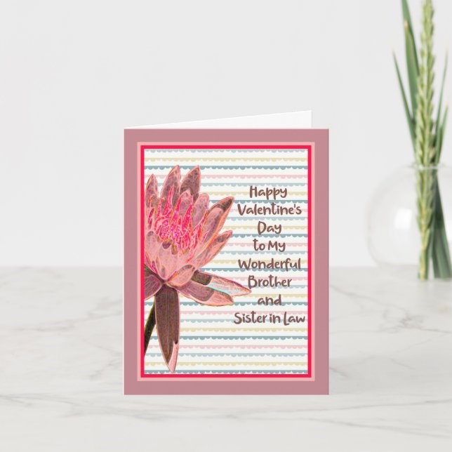 Carte Saint-Valentin pour Frère & Soeur en rose dr (Devant)