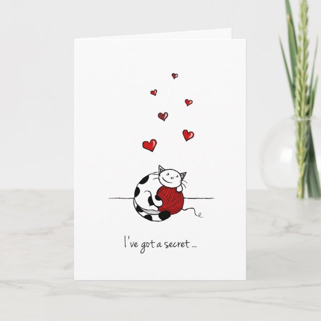 Carte Saint Valentin pour l'amour secret - Chat mi (Devant)