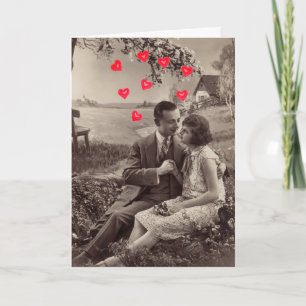 Carte Saint Valentin pour les amoureux vintages