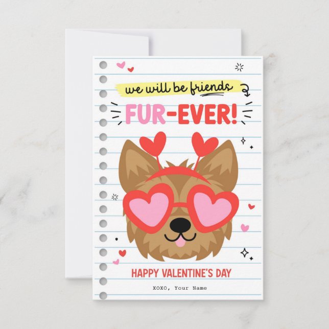Carte Saint-Valentin pour les enfants de chiens de (Devant)