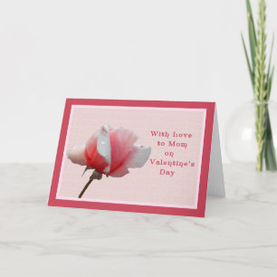Carte Saint Valentin pour Maman Rose rose