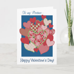 Carte Saint Valentin pour partenaire, Coeurs, Rose