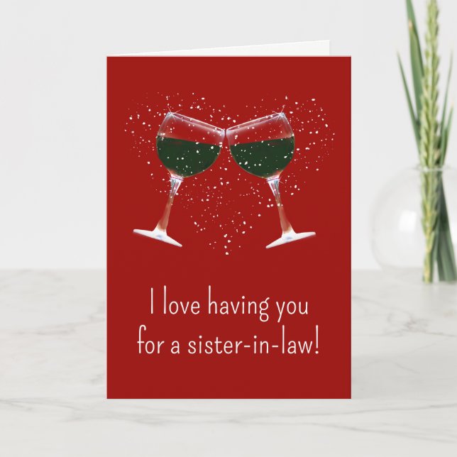 Carte Saint-Valentin pour Soeur en Droit Vin Amusa (Devant)