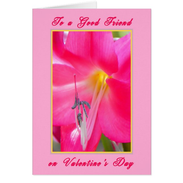Carte Saint-Valentin pour un ami Rose Lily (Devant)