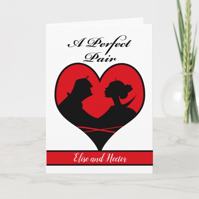 Carte Saint Valentin pour un couple Ajouter votre texte (Devant)