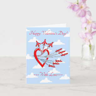 Carte Saint-Valentin Red Jet Planes Blue Sky