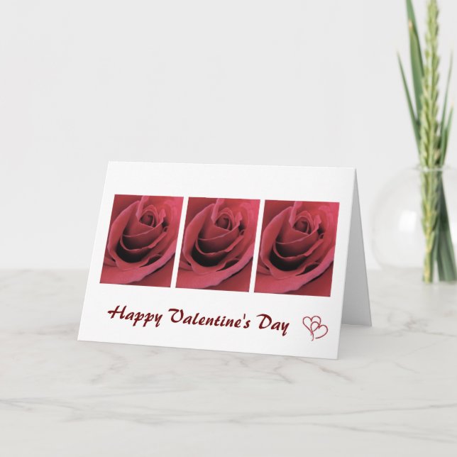 Carte Saint-Valentin rose Roses (Devant)