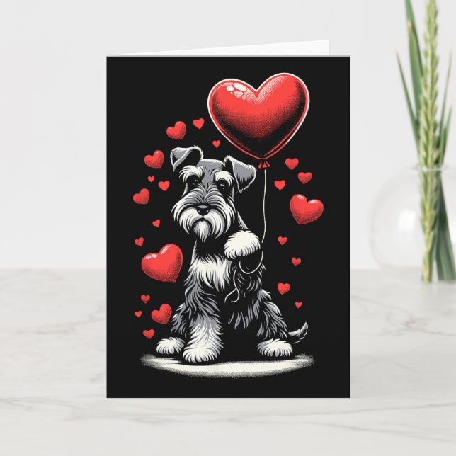 Carte Saint-Valentin Schnauzer Chien Propriétaire de chi (Devant)