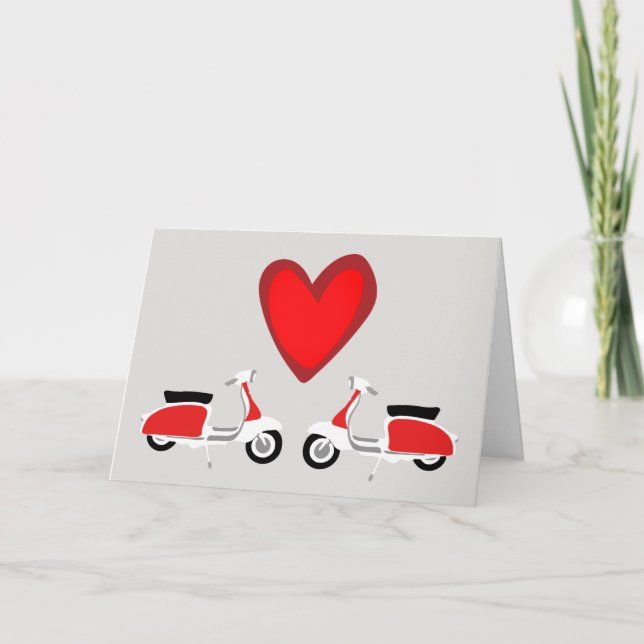 Carte Saint Valentin Scooter Love (Devant)