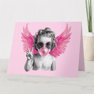 Carte Saint-Valentin soufflant Cupidon de la Saint-Valen