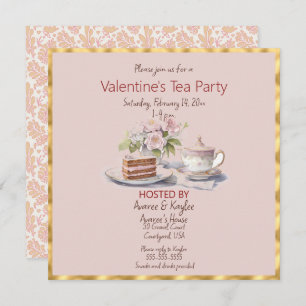 Carte Saint Valentin Tea Party