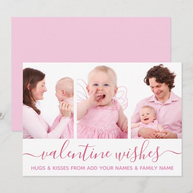 Carte Saint Valentin Valentine souhaite des photos de fa (Devant / Derrière)