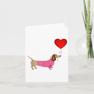 Carte Saint-Valentin Weiner Daschund Doxie En Robe De Ch