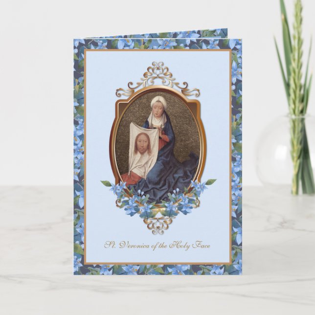 Carte Saint-Veronica Saint-visage religieux de Jésus Flo (Devant)