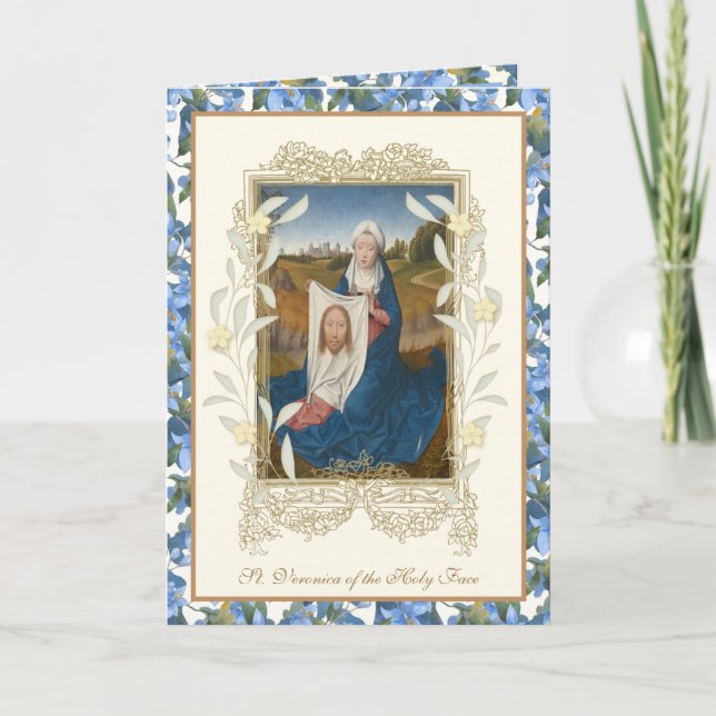 Carte Saint-Veronica Saint-visage religieux de Jésus Flo (Devant)