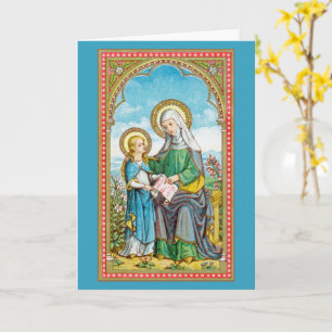 Carte Sainte-Anne néogothique et Marie jeune (SAU 29)