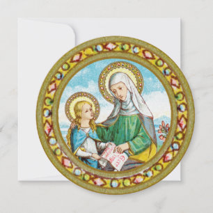Carte Sainte-Anne néogothique et Marie jeune (SAU 29)