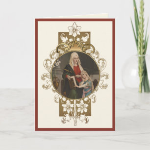 Carte Sainte Anne Vierge Marie Religieuse Élégante Maria