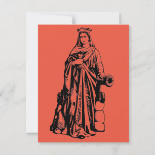 Carte Sainte-Barbe la Grande Martyre Art Graphique Sacré