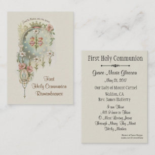 Carte Sainte catholique pour la première communion