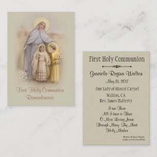 Carte Sainte catholique pour la première sainte co