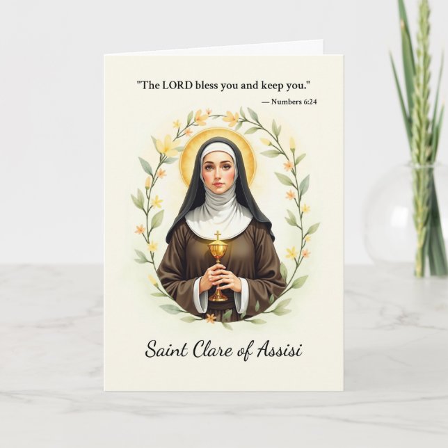 Carte Sainte Claire d'Assise Paix et Bénédictions de Die (Devant)