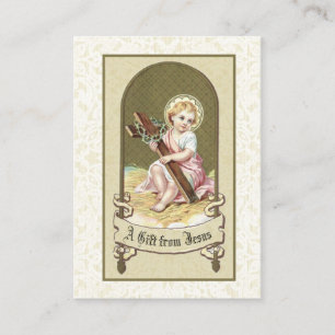 Carte sainte croisée infantile vintage religieuse
