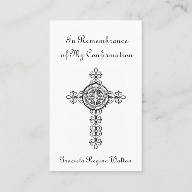 Carte sainte de colombe de croix de confirmation (Devant)