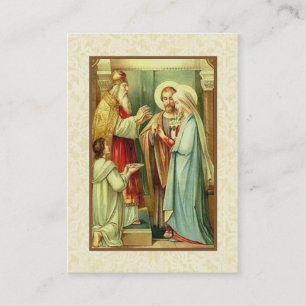 Carte sainte de fiançailles de prière catholique