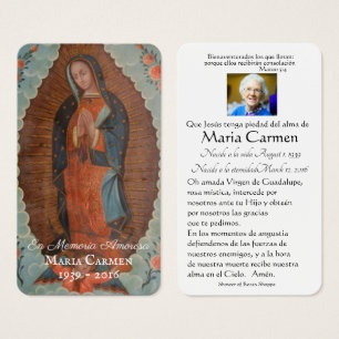 Carte Sainte de l'espagnol catholique Marie funéra