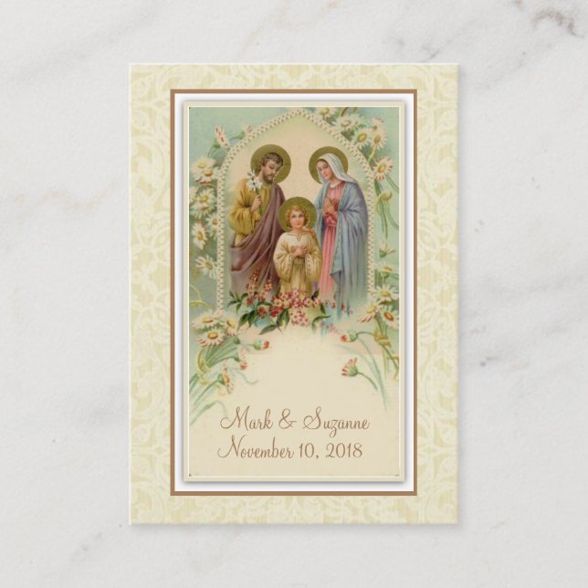 Carte sainte de mariage de famille sainte (Devant)