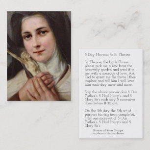 Carte sainte de Novena de crucifix de St Therese