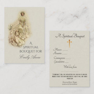 Carte sainte de prière de bouquet spirituel de