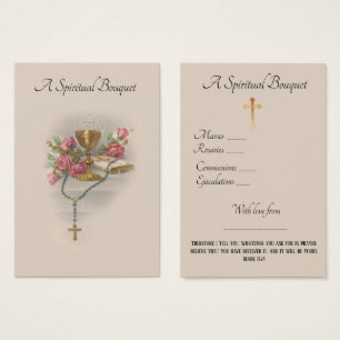 Carte sainte de prière florale de bouquet