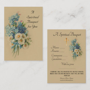 Carte sainte de prière vintage de bouquet