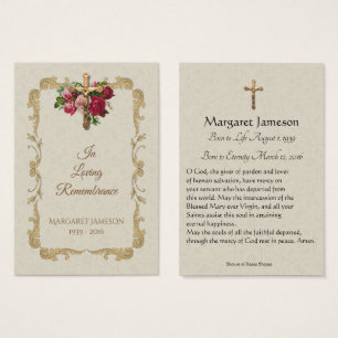 Carte sainte de roses rouges d'or de condoléance