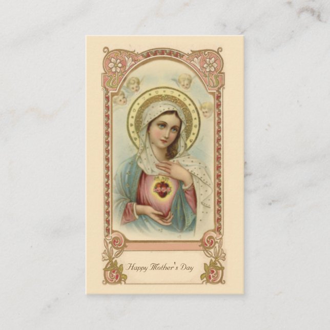 Carte sainte de souvenir du jour de mère de Vierge (Devant)